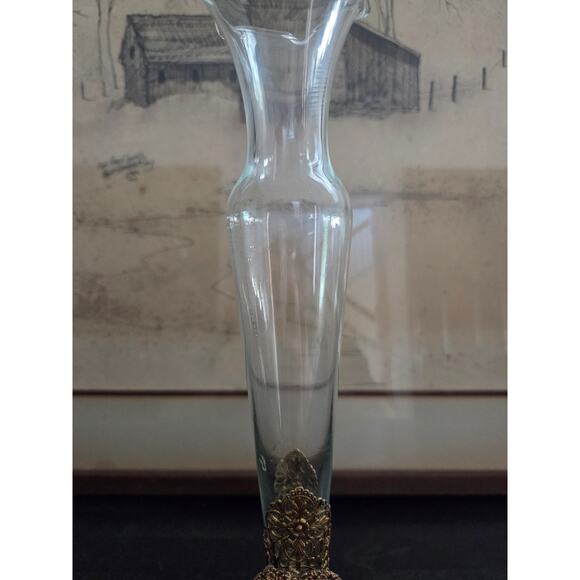 Vintage Matson Ormolu Gold Filigree Rose Bud Vase 12" Hollywood Regency Style - Picture 4 of 10